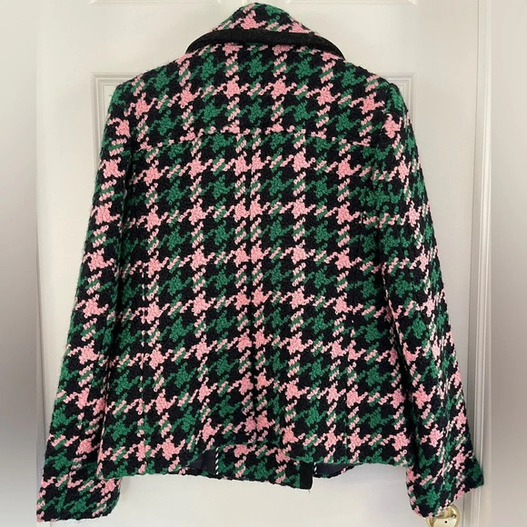KATE SPADE NEW YORK Double-Breasted Houndstooth Wool Blend Peacoat Size XS - Picture 4 of 12